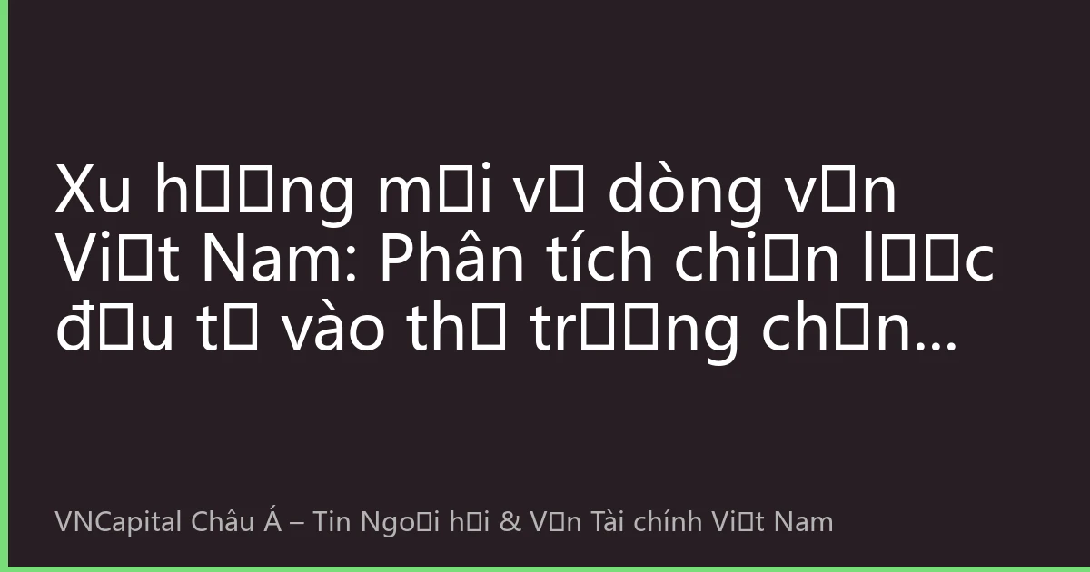 Xu hướng mới về dòng vốn Việt Nam: Phân tích chiến lược đầu tư vào thị trường chứng khoán Mỹ tháng 8 năm 2026