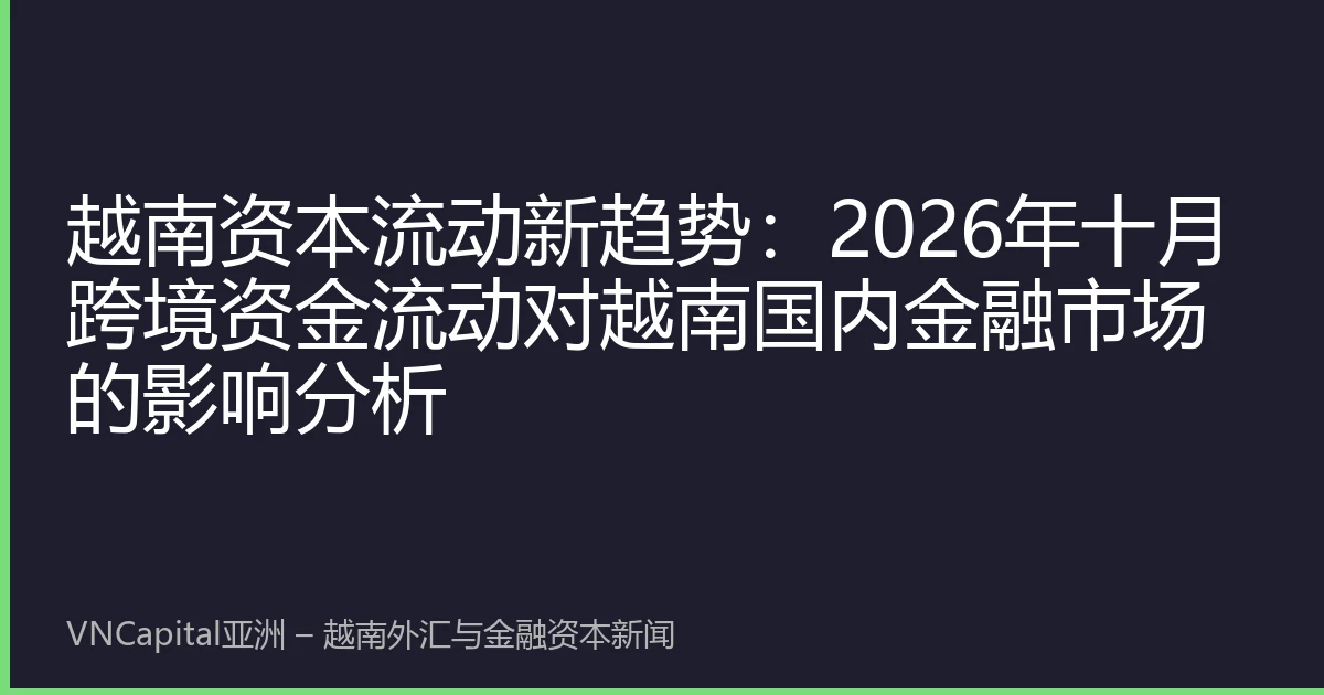 越南资本流动新趋势：2026年十月跨境资金流动对越南国内金融市场的影响分析